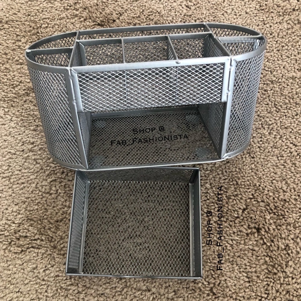Desk organizer mesh silver